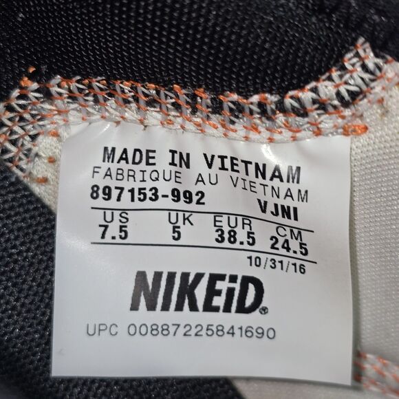 Nike Roshe Two Flyknit ID Women's Sz 7.5 Orange Floral Print Shoes (897153-992) - Picture 8 of 9